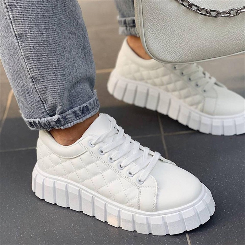 antmvs  Autumn Black Sneakers Women  New Fashion Lace Up Ladies Comfy Flat Casual Shoes 43 Big Size Female Outdoor Sport Shoes