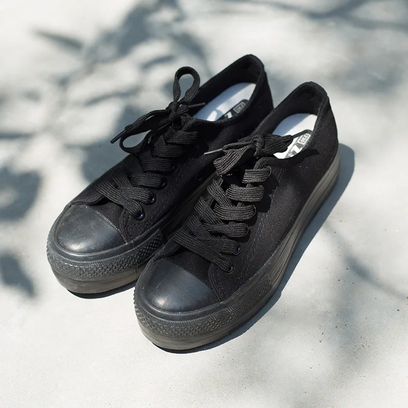 antmvs-White Woman Casual Shoes  Spring Autumn Female Canvas Shoes Thick Bottom Lace Up Ladies Flats Fashion High Quality Footwear