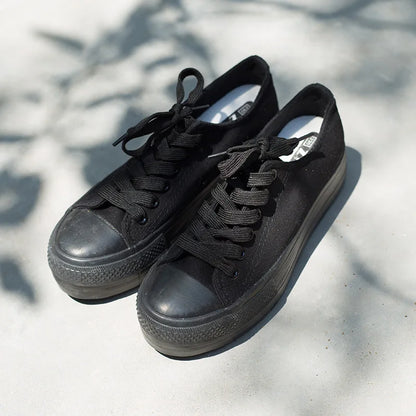 antmvs-White Woman Casual Shoes  Spring Autumn Female Canvas Shoes Thick Bottom Lace Up Ladies Flats Fashion High Quality Footwear