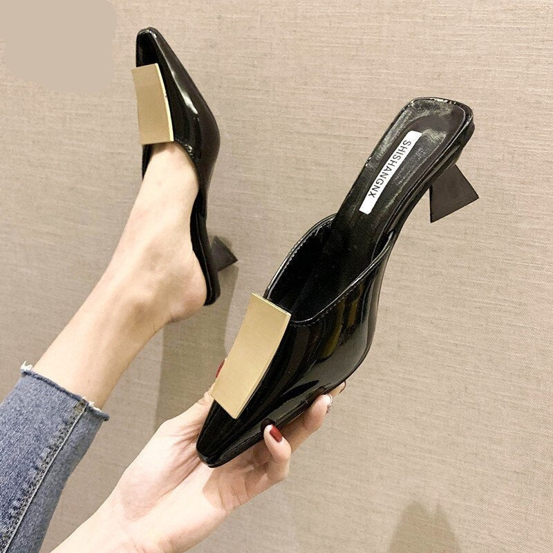 Amozae Green HOT Summer Pointed toe heel High Heels Sandals lady Pumps slip on Shoes   Women party shoes Wedding Slingbacks classics