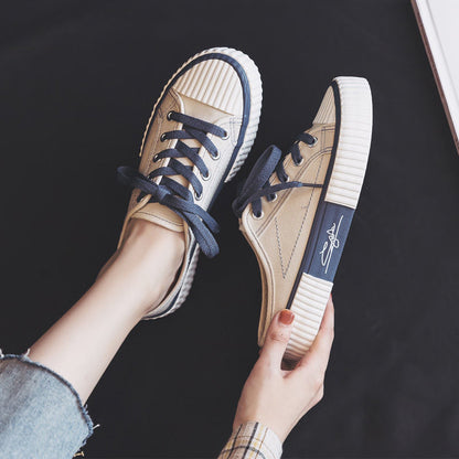 antmvs  Low-cut Canvas Shoes for Women  Autumn New Fashion Vulcanized Shoes female Flats Casual Sneakers Lace-Up Little White Shoes