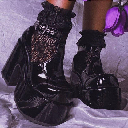 Big Size 35-43 Brand New Ladies High Platform Sandals Ankle Strap Thick High Heels Women's Sandals Gothic Cosplay Shoes Woman