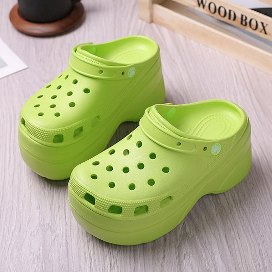 Back to college Summer Women Clogs Quick Dry Wedges Platform Garden Shoes Beach Sandals Home Slippers Thick Sole Increased Flip Flops For Women
