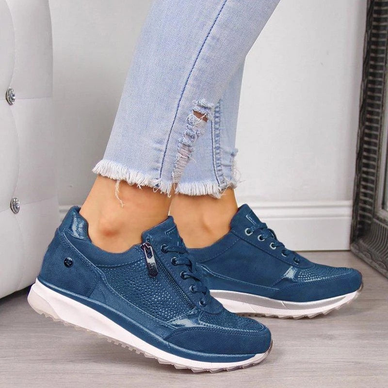 antmvs Women Casual Shoes New Fashion Wedge  Flat Shoes Zipper Lace Up Comfortable Ladies Sneakers Female Vulcanized Shoes