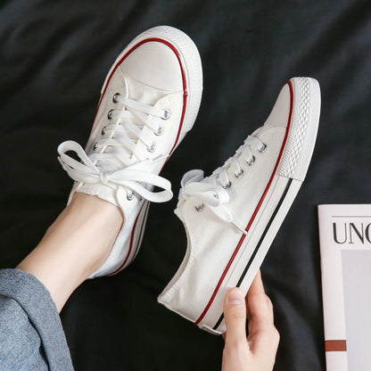 antmvs  Low-cut Canvas Shoes for Women  Autumn New Fashion Vulcanized Shoes female Flats Casual Sneakers Lace-Up Little White Shoes