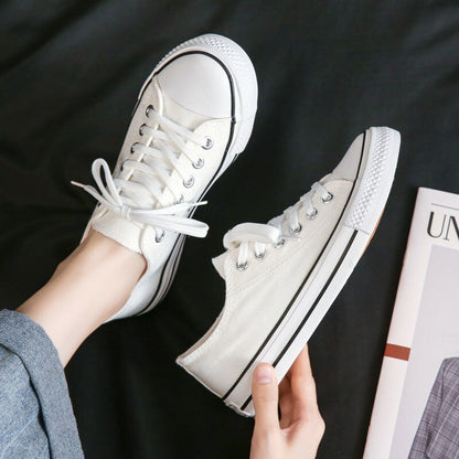 antmvs  Low-cut Canvas Shoes for Women  Autumn New Fashion Vulcanized Shoes female Flats Casual Sneakers Lace-Up Little White Shoes