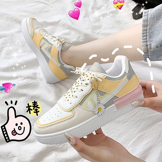 antmvs New Fashion Summer Increased Outdoor Small White Women Flats Shoes Macarons Color Comfortable Breathable Sneakers