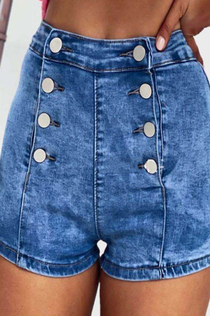 Antmvs Denim With Double Buttons Shorts