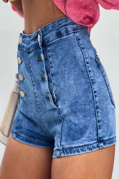 Antmvs Denim With Double Buttons Shorts