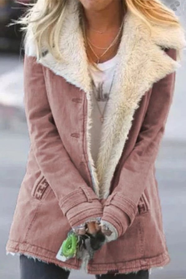 Sale Casual Winter Solid Color Warm Jacket