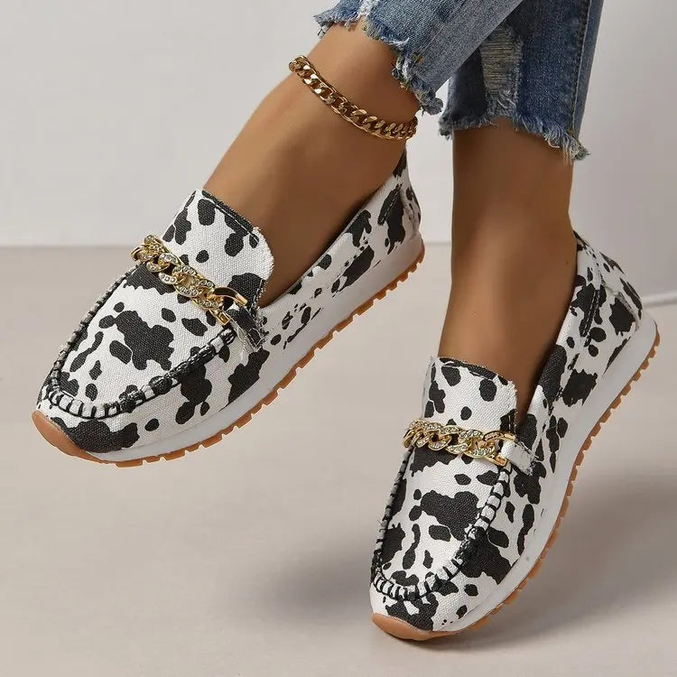 antmvs-35-43 Plus Size Women Casual Slip on Loafers Autumn Non-slip Soft Shoes Female Leopard Print Comfortable Sneakers Woman Shoes