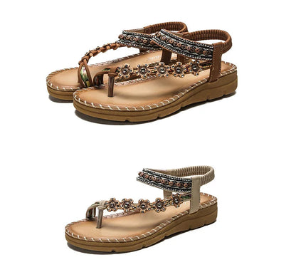 antmvs-Plus Size 36-41 Shoes for Women Summer Fashion Rhinestone Flat Bottom Female Clip Toe Shoes Outdoor Beach Ladies Sandal Women