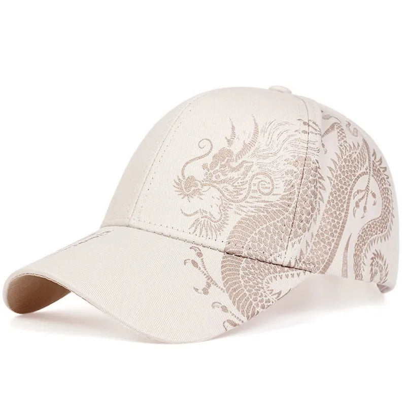 antmvs-Dragon Pattern Men's Trendy Handsome Peaked Cap Cool Hip Hop Baseball Hat