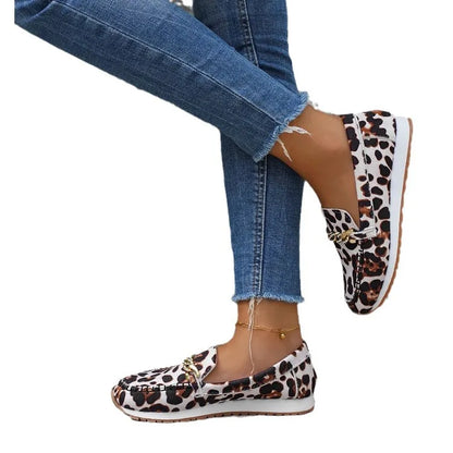 antmvs-35-43 Plus Size Women Casual Slip on Loafers Autumn Non-slip Soft Shoes Female Leopard Print Comfortable Sneakers Woman Shoes