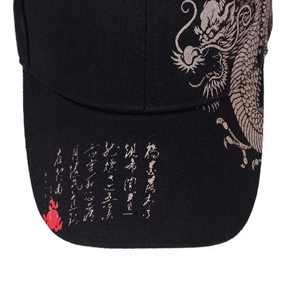 antmvs-Dragon Pattern Men's Trendy Handsome Peaked Cap Cool Hip Hop Baseball Hat