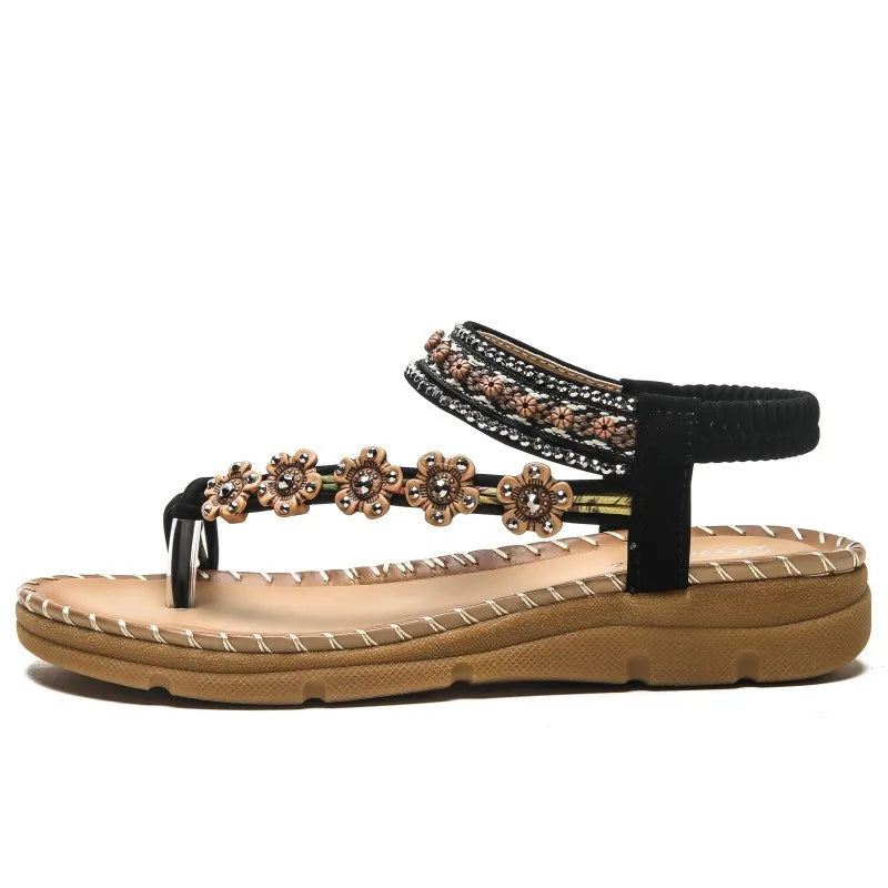 antmvs-Plus Size 36-41 Shoes for Women Summer Fashion Rhinestone Flat Bottom Female Clip Toe Shoes Outdoor Beach Ladies Sandal Women