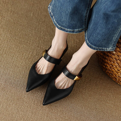 antmvs NEW Spring Shoes for Women Pointed Toe Thin Heel Women Pumps Split Leather High Heels Women Stiletto Heels Rivet Handmade Shoes