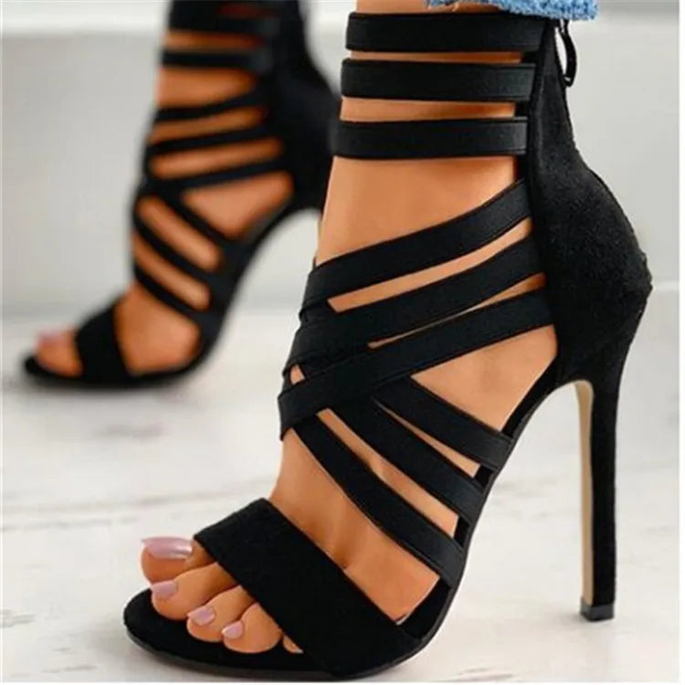 antmvs-Shoes for Women Summer Pump Women High Heel Sandals Zipper Fashion High Heels Sexy Ladies Plus Size Shoes 35-43 Heels Women