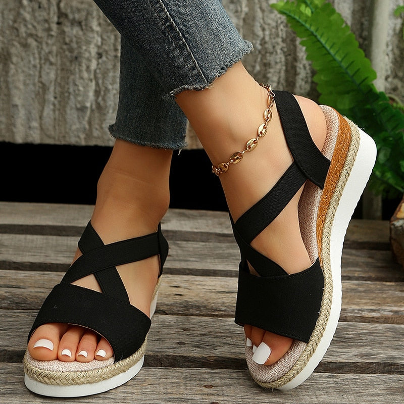 antmvs Fashion Summer Wedge Sandals for Women Lightweight Platform Gladiator Shoes Woman Plus Size Non Slip Casual Sandalias Mujer