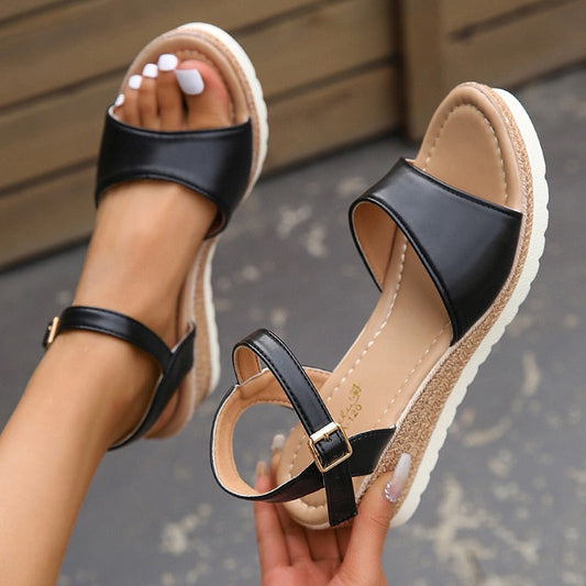 antmvs Lightweidght Wedge Sandals for Women Summer  Buckle Strap Platform Sandles Woman Thick Sole Non Slip Casual Sandalias Mujer