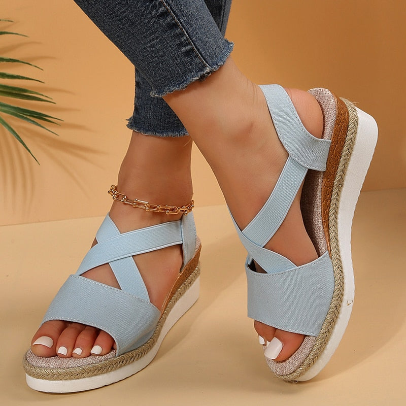 antmvs Fashion Summer Wedge Sandals for Women Lightweight Platform Gladiator Shoes Woman Plus Size Non Slip Casual Sandalias Mujer