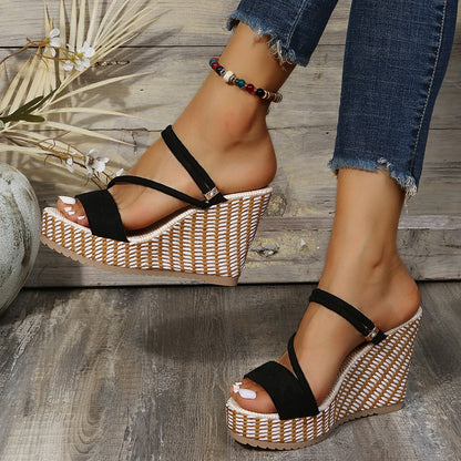 Amozae  New Fashion Wedge Sandals Women Summer Platform Super High Heels Female Sandals Open Toe Thick Bottom Beach Shoes Woman