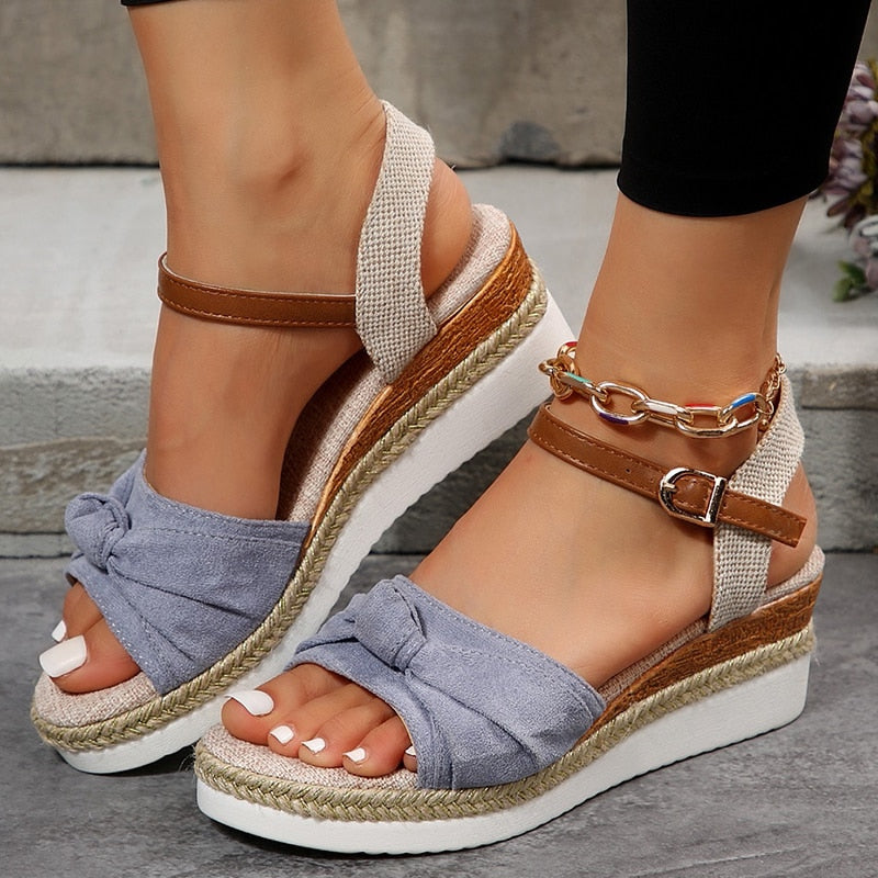 antmvs Women's Espadrilles Platform Sandals Casual Ankle Strap Wedge Sandles for Women Summer  Thick Sole Gladiator Sandalias Mujer