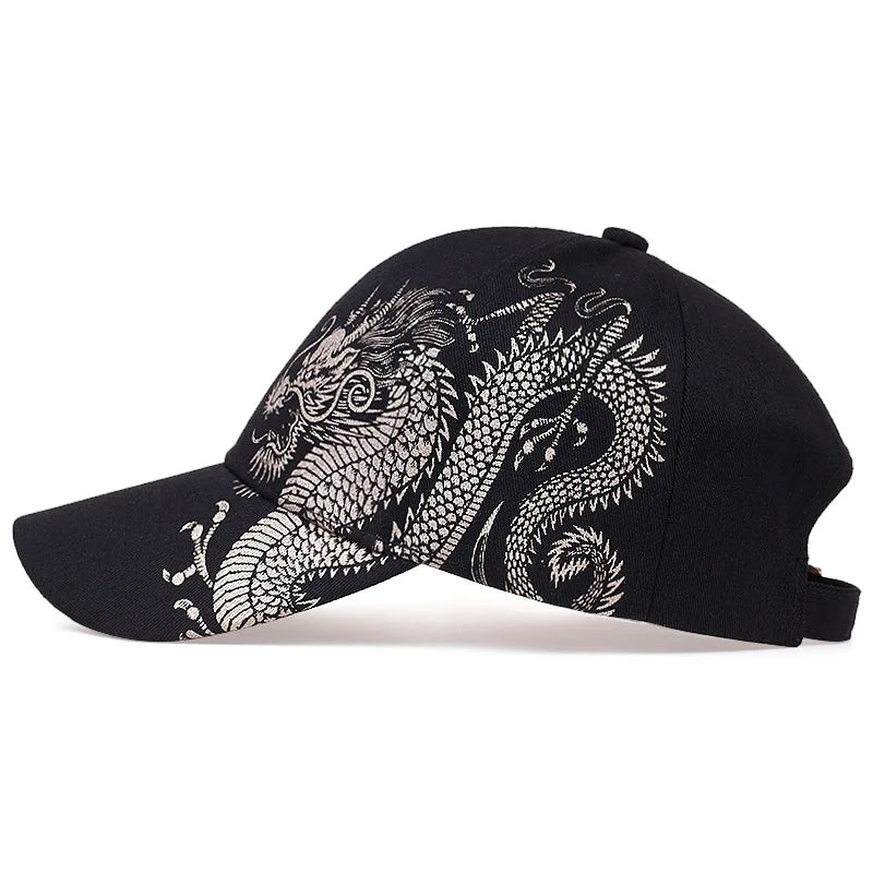 antmvs-Dragon Pattern Men's Trendy Handsome Peaked Cap Cool Hip Hop Baseball Hat