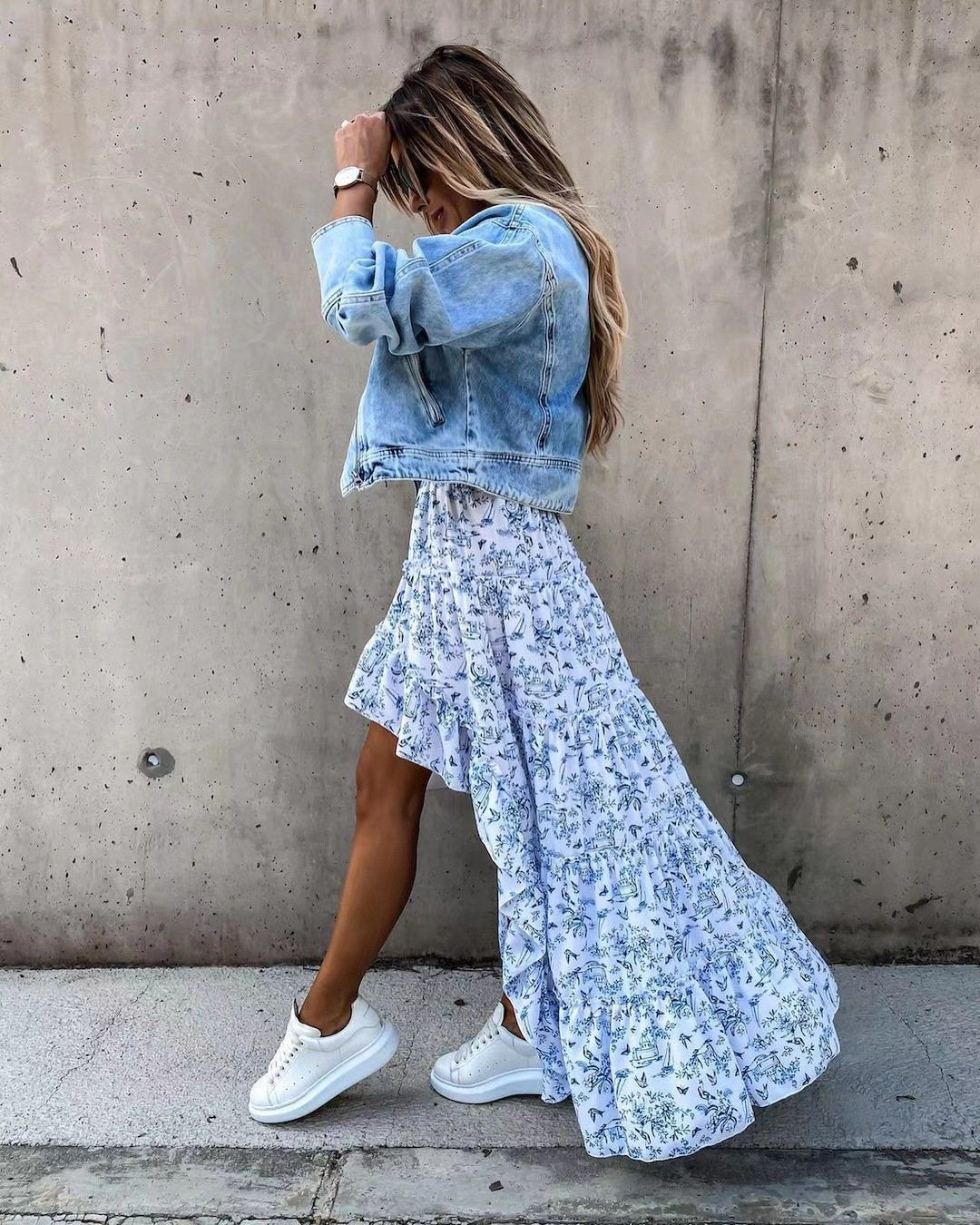 Antmvs Floral Season High/Low Skirt