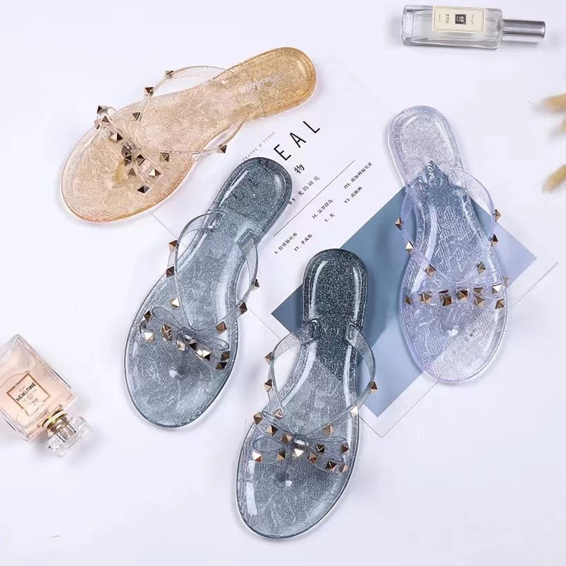 antmvs  Summer Flip Flops Women Slide Sandals Crystal Bling Beach Slippers Casual Shoes For Women Light Wedges Platform Slippers