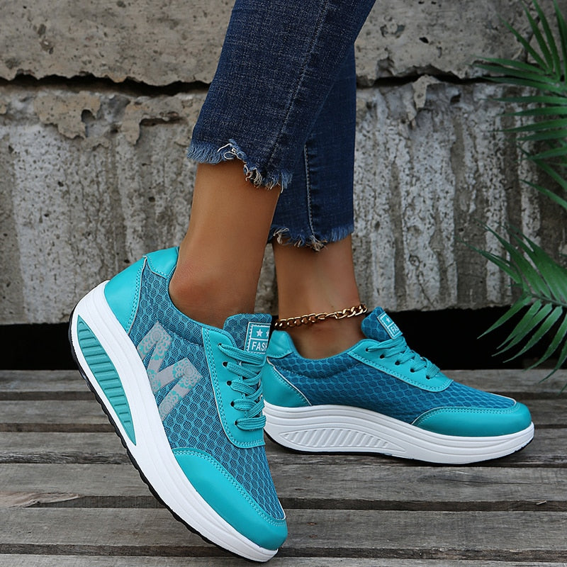antmvs  Women's Shoes Outdoor Solid Color Sneakers Lace Up Summer Fashion Comfortable  Plus Size 35-43 Female