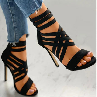 antmvs-Shoes for Women Summer Pump Women High Heel Sandals Zipper Fashion High Heels Sexy Ladies Plus Size Shoes 35-43 Heels Women