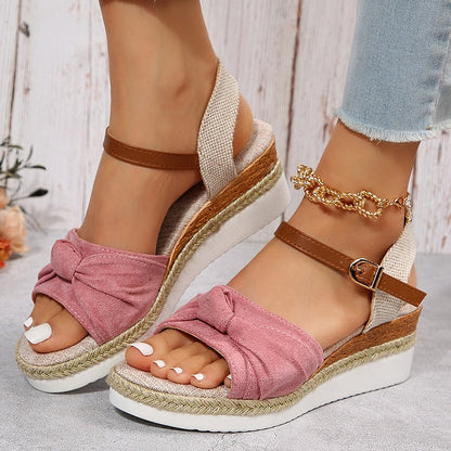 antmvs Women's Espadrilles Platform Sandals Casual Ankle Strap Wedge Sandles for Women Summer  Thick Sole Gladiator Sandalias Mujer