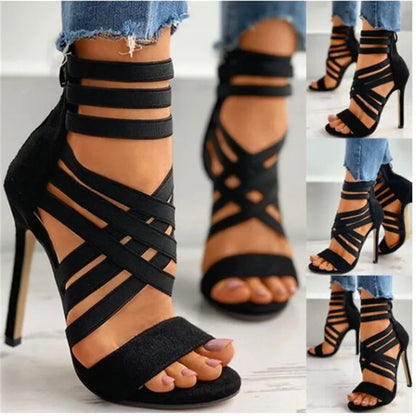 antmvs-Shoes for Women Summer Pump Women High Heel Sandals Zipper Fashion High Heels Sexy Ladies Plus Size Shoes 35-43 Heels Women