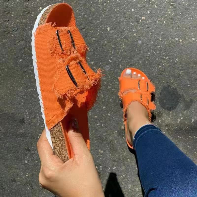 antmvs New Shoes Women Comfortable Sandals Ladies Slip-on Wedge Sandals Sports Beach Walk Shoes Summer Fashion Denim Casual Sandalias