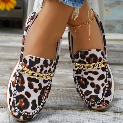 antmvs-35-43 Plus Size Women Casual Slip on Loafers Autumn Non-slip Soft Shoes Female Leopard Print Comfortable Sneakers Woman Shoes