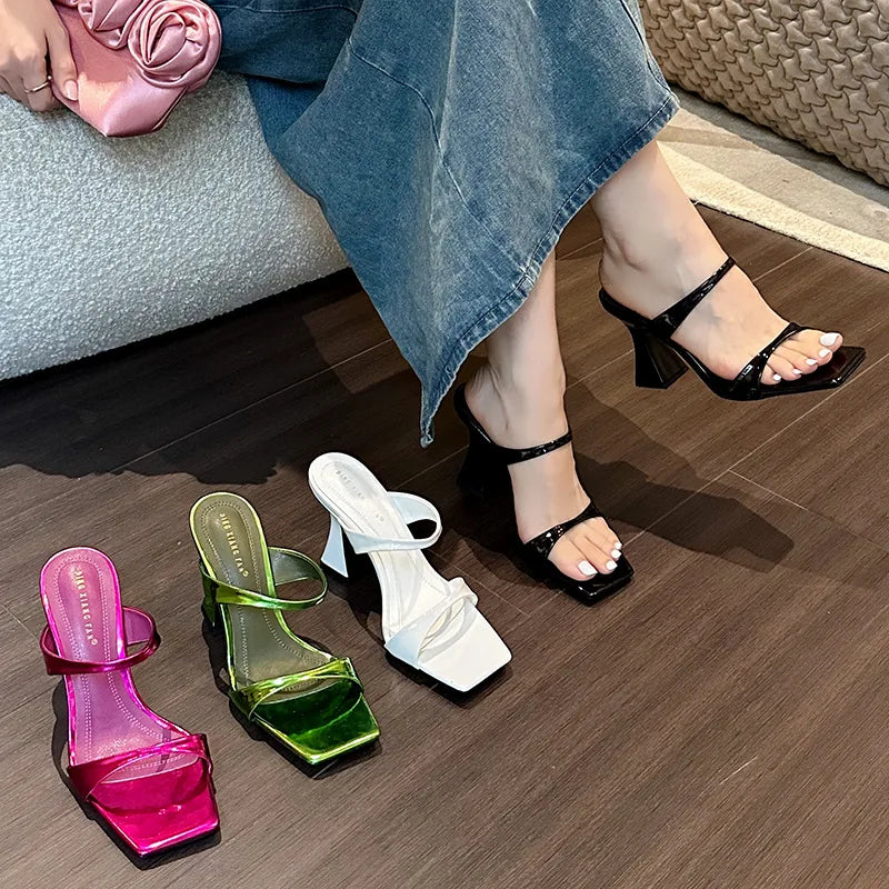 antmvs-Designer Sandals New High Heels Summer New  Chunky Heel Women Shoes Sexy Luxury Party Dress Shoes Brand Women's Slippers