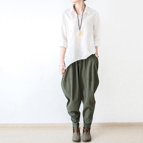 Tea Green Linen Pants Jodhpurs Winter Pants