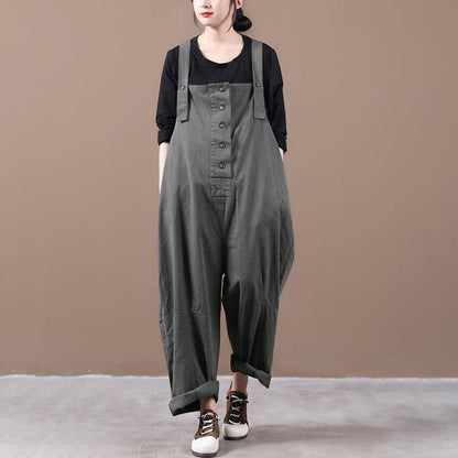 Antmvs Plus Size Loose Breasted Jumpsuit Women Outfits ( Limited Stock)