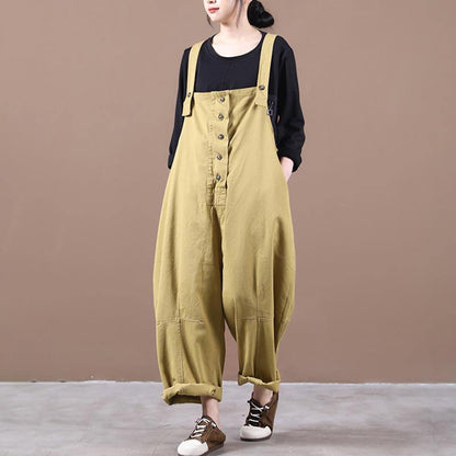 Antmvs Plus Size Loose Breasted Jumpsuit Women Outfits ( Limited Stock)