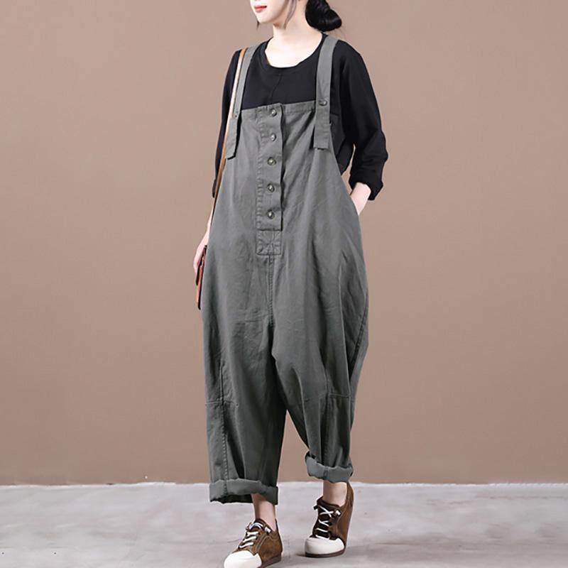 Antmvs Plus Size Loose Breasted Jumpsuit Women Outfits ( Limited Stock)