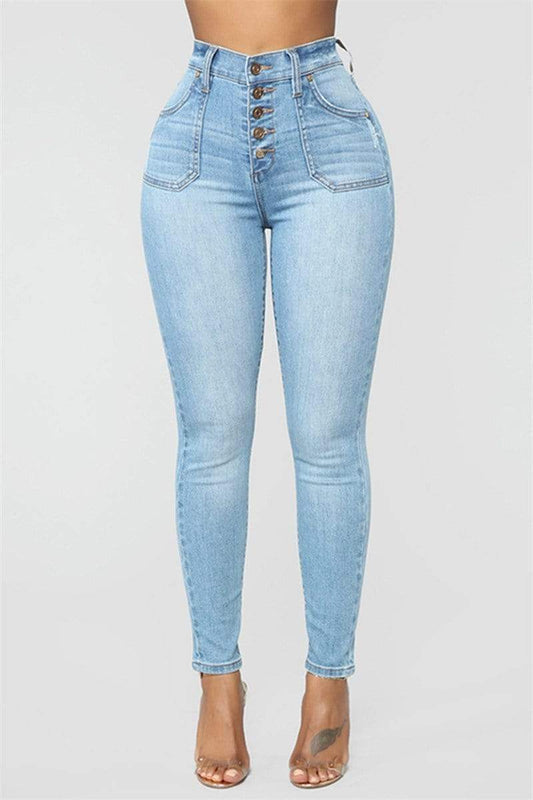 Antmvs Fashion Slim High Waist Jeans