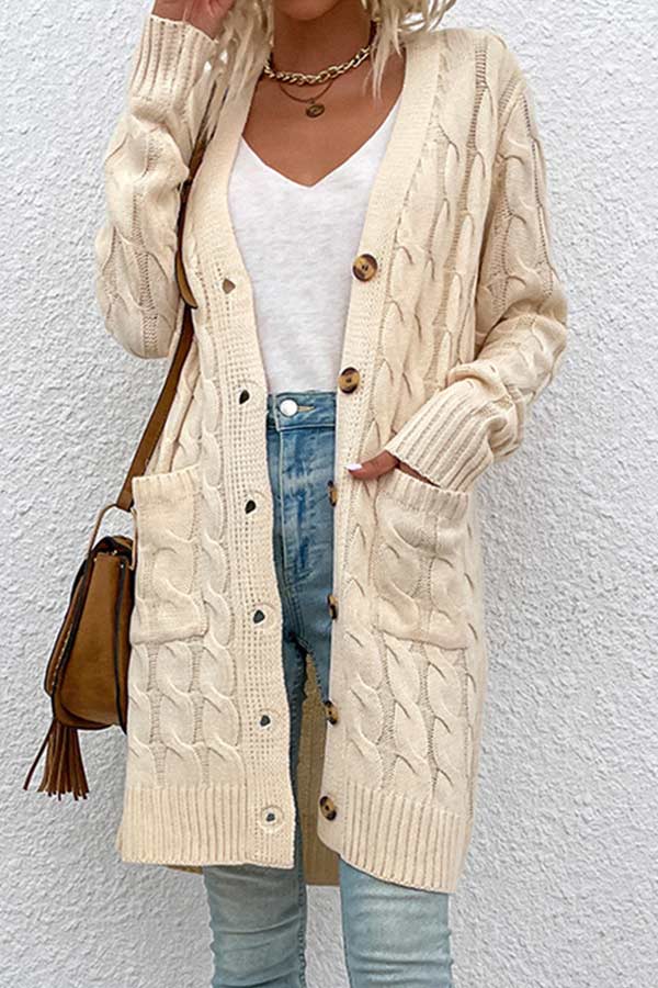 Casual Loose Button Knit Cardigan