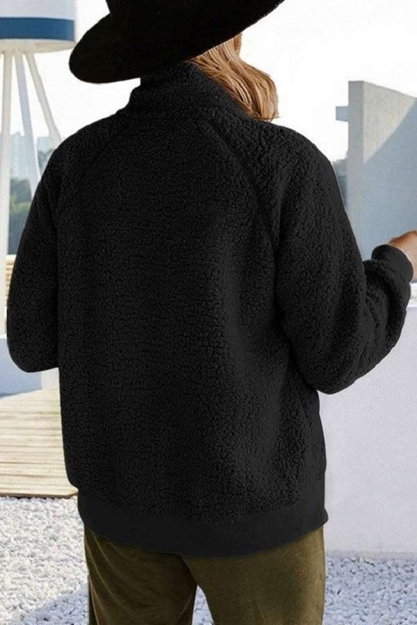 Casual Loose Fleece Button Winter Jacket