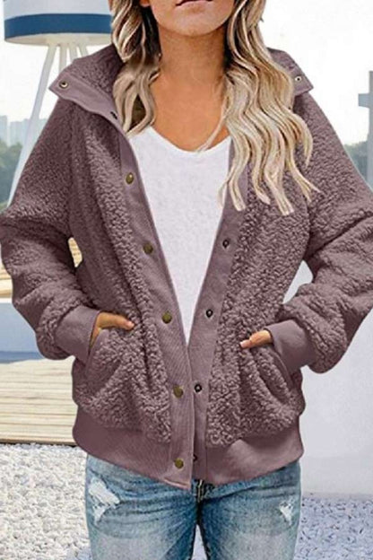 Casual Loose Fleece Button Winter Jacket