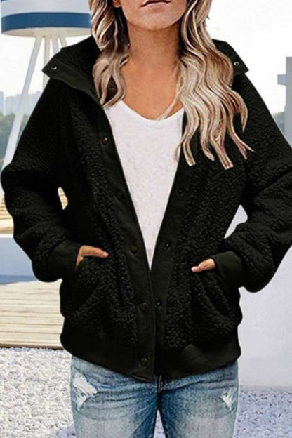 Casual Loose Fleece Button Winter Jacket