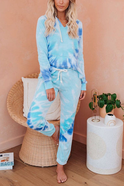 Antmvs Casual Tie-dye Printed Sports Set