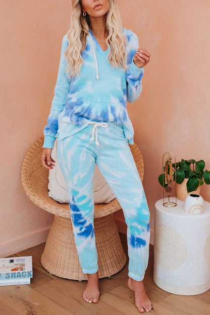 Antmvs Casual Tie-dye Printed Sports Set