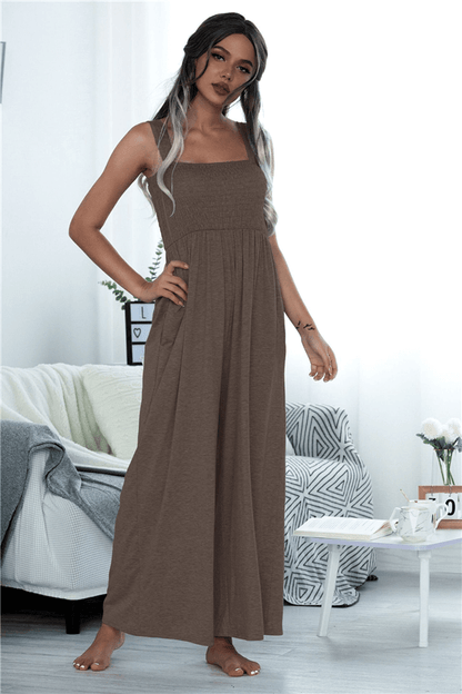 Antmvs Fashion Solid Color Wide-Legged Jumpsuit