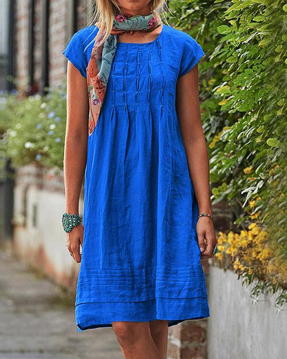 Vintage Casual Solid Linen Women Dresses